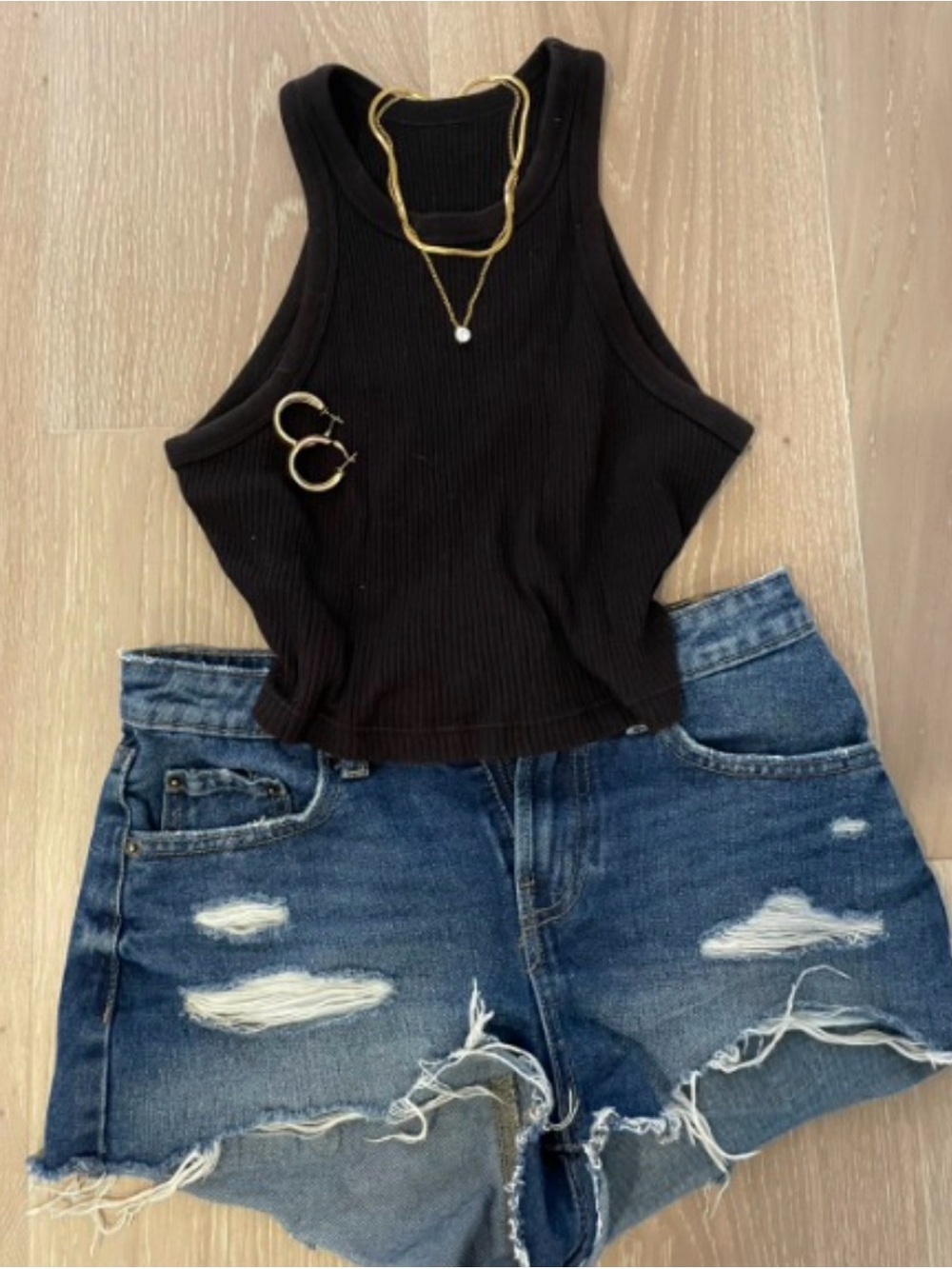 UNIQLO Cropped Black Ribbed Women’s XS Tank